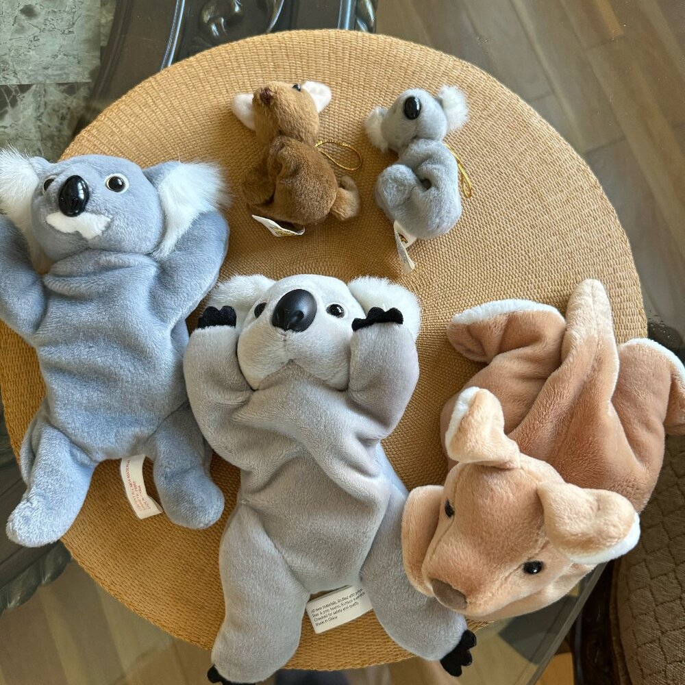 Kangaroo & Panda Bears & Koala Bear Beanie Babies